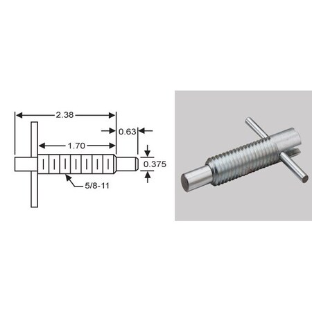 S & W Manufacturing T-Handle Lock, 5/8-11" STH58